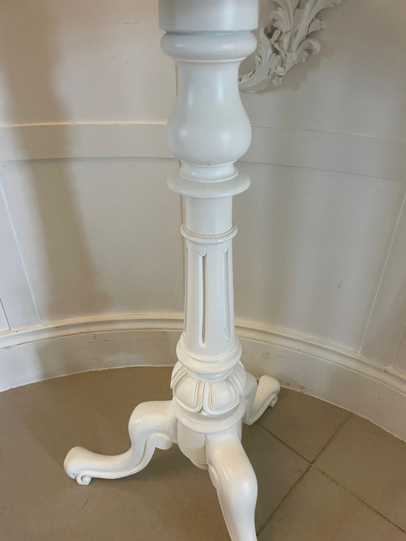 Antique Victorian Painted Adjustable Shaving Stand Vanity Mirror - Image 4